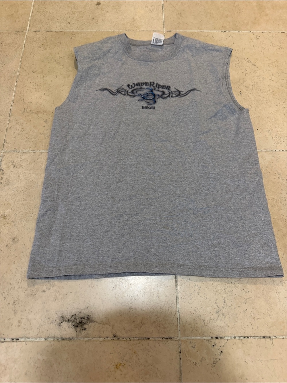 Anvil Grey Sleeveless Tank with Center Graphic